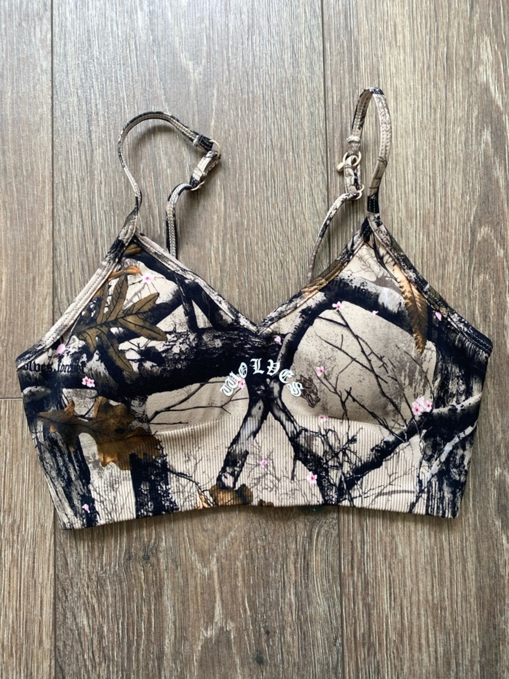 Darc Sport Pink and Black Camo Sport Bra